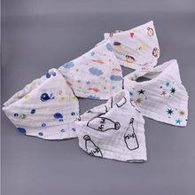 Load image into Gallery viewer, Modern 5PCS/Pack Cotton Baby Bibs 4 Lyers Girls Boys Triangle Feeding Burp Cloth Collar Scarf For Feeding