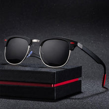 将图片加载到图库查看器,Popular Retro New Polarized Men's Sunglasses UV400 Square Half Metal Frame Ladies Sunglasses Brand Design Glasses Driving Sunglasses