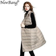 Load image into Gallery viewer, NewBang Brand Women's Long Vest Ultra Light Down Vests Female Sleeveless Windproof Lightweight Warm Long Waistcoat
