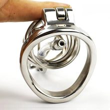 Load image into Gallery viewer, Happygo Stainless Steel Stealth Lock Male Chastity Device with Urethral Catheter,Cock Cage,Penis Ring,A276-1