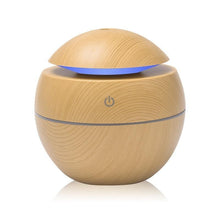 将图片加载到图库查看器,Mini Air Humidifier Ultrasonic USB Aroma Wood Grain LED Night Light Electric Essential Oil Diffuser Aromatherapy Home