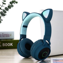 Load image into Gallery viewer, STEVVEX New Luxury Interesting LED Cat Ear Noise Cancelling Headphones Bluetooth 5.0 For Young People and Kids Headset Support TF Card 3.5mm Plug With Mic