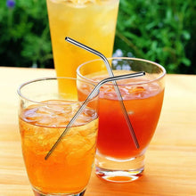 Load image into Gallery viewer, Reusable Metal Straw Pipette Suction Stainless Steel Drinking Straws Pipe Straight Bent Tube Events Party Bar Accessories