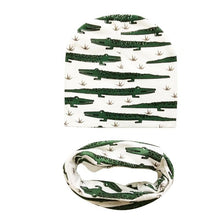 将图片加载到图库查看器,Modern Children Girls Cartoon Sheep Printing Cotton Hat and Scarf Animal Pattern Kids Caps Baby Beanie