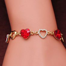将图片加载到图库查看器,Elegant Luxury Diamond Romantic Heart Bracelets for Women Gold Color Crystal Charm Bracelets Bangles Fashion Jewelry Bracelet Style