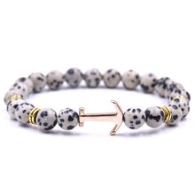 将图片加载到图库查看器,Modern Color Natural Stone Amazing Anchor Elegant Bracelet Nice Arrow White Black Onyx Lava Beads Luxury Bracelets For Women And Men Jewelry