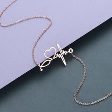 Load image into Gallery viewer, Todorova Stainless Steel Stethoscope Heartbeat Necklace Women Love Heart Necklaces & Pendants Medical Nurse Doctor Lover Gifts