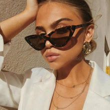 Load image into Gallery viewer, Elegant Cute Retro Cat Eye Sunglasses For Women With Small Black White Triangle Vintage Ladies Sunglasses and UV400 Protection
