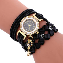 将图片加载到图库查看器,Women watches New luxury Casual Analog Alloy Quartz Watch PU Leather Bracelet Watches Gift For Female and Women