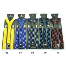 Load image into Gallery viewer, Women'S Men Unisex Shirt Suspenders For Trousers 2.5cm Fashion Polka Dot Pants Holder Y-back Elastic Shoulder Straps Wedding Top