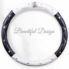 Load image into Gallery viewer, Fashion Women PU Leather Car Steering Wheel Covers Diamond Black Pink Auto Steering-Covers Cases for Lady Girls Car Accessories