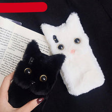 Load image into Gallery viewer, 3D Cartoon Doll Protective Case Cute Girls Women Furry Plush Case For Iphone 13 12 11 Pro Xs Max X Xr Se Cases 3d Cartoon Cat Furry Fluffy Warm Case For Iphone 6 6s 7 8 Plus 12prophone Case
