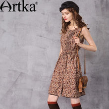 Load image into Gallery viewer, ARTKA Women's Autumn New Floral Printed Twin-set Dress Fashion O-Neck Long Sleeve Empire Waist A-Line Dress LA10437Q