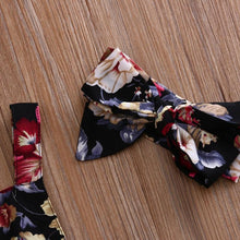 将图片加载到图库查看器,2PCS Newborn Toddler Baby Girls Clothes Flower Romper Sleeveless Jumpsuit Outfits Headband Clothes IWth Bow In Elegant Floral Design