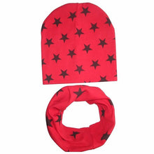 Load image into Gallery viewer, Modern New Trend Baby Hat Scarf Star Prints Cotton Children Boys Girl Cap Beanie Neck Collar Scarf Autumn Winter Warm Kids Hats For Kids