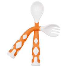 Load image into Gallery viewer, Baby Own Spoon and Fork Set With Travel Safe Case Toddler Babies Children Feeding Training Spoon Easy Grip Heat-Resistant Spoon