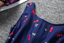 将图片加载到图库查看器,Luxury Modern Summer Girl Dress Children Kids Cherry Dress V-Back Dress Baby Cotton Kids Vest halter dress For Girls