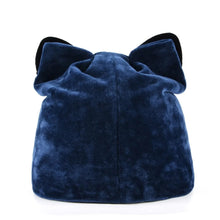 将图片加载到图库查看器,Autumn Winter Women's Beanies Cat Hat Ladies Warm Velvet Skullies Cap With Flashing Rhinestone Ear Flaps Girls Cute Bonnet Touca