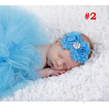 将图片加载到图库查看器,Luxury Modern Elegant Baby Girl Tulle Tutu Skirt and Flower Headband Set Newborn Dress With Big Bow And With Headband