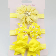 将图片加载到图库查看器,Luxury Modern Handamde 3PCS Set Elastic Flower Headbands for Baby Girls Hair Accessories Baby Girls Bows Nylon Bow For Girls