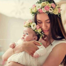 Load image into Gallery viewer, Luxury Modern Matching Flower Headband Lovely Newborn Headband Flower Crown Wreath for Mother and Kids