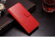 将图片加载到图库查看器,For iPhone X Case Cover for iPhone 8 7 6 6S Plus 5 5S 5SE Luxury PU Leather Flip Wallet Phone Cases Black Simple Card Holder With Magnetic Button Flip Leather Cover