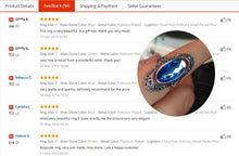Load image into Gallery viewer, Ajojewel Women's Blue/Green Oval Crystal Ring Black CZ Vintage Finger Jewelry Wholesale Bague Femme Fashion Gift