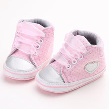 Load image into Gallery viewer, Infant Newborn Baby Girls Dots Heart Autumn Lace-Up First Walkers Sneakers Cotton Soft Sole Shoes For Girl