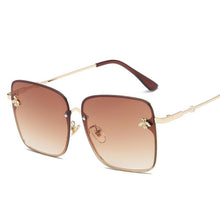 Load image into Gallery viewer, Luxury Square Modern WIth Metal Luxury Bee Sunglasses For Women and Ladies With Retro Brand designer Metal Frame Oversized Style And Grandient Glasses