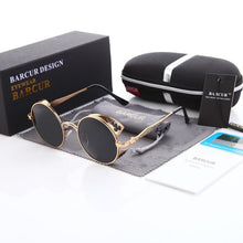 Load image into Gallery viewer, New Steampunk Sunglasses Round Glasses Brand Designer Gothic Glasses Polarized Eyewear For Women and Men With UV400 Protection