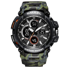 Load image into Gallery viewer, Army Green Modern Sport Waterproof 50M Men Watches With LED Digital Display In Military Armi Relogio Masculino Style