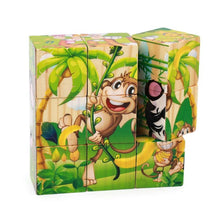 将图片加载到图库查看器,1Set Nine Blocks Six-sided 3D Wooden Cube Puzzle Toys For Children Kids Educational Toys Funny Games