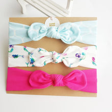 Load image into Gallery viewer, 3PCS Set Baby Headband Girls Hair Accessories Cotton Rabbit Ear Turban Bow Elastic Hairband For Baby Girls