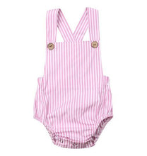 Load image into Gallery viewer, Newborn Infant Baby Boy/Girl Bodysuit Summer Button Jumpsuit Striped Casual Sleeveless Backless Solid Outfits Clothes for Girls