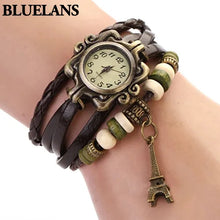 Load image into Gallery viewer, 2018 New Beautiful Girl Lady Hot Vintage Women's Eiffel Tower Quartz Leather Bracelet Wrist Watch 1GOR 6T45 C2K5W