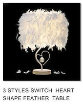 Load image into Gallery viewer, STEVVEX Reading Room Luxury Interesting Decor Heart Shape Feather Crystal Lamp Table Lamp for bedroom Light art decor home planetarium