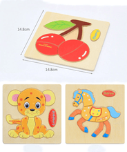 Load image into Gallery viewer, Wooden 3D Stevvex Modern Interesting Baby Learning Puzzles for Children Cartoon Animal Fruit Puzzles Intelligence Kids Children Educational Toy