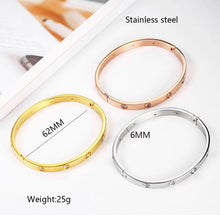 Load image into Gallery viewer, Rose Gold Women's Bracelets Crystal Bangles for Women Bohemian Stainless Steel Fashion Jewelry Love Valentines Day Gift
