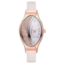 Load image into Gallery viewer, Women Fashion Luxury Watch Leather Strap Women Bracelet Clock Ellipse Rhinestone PU Sport Quartz Watch Wrist Watches For Women and Girls