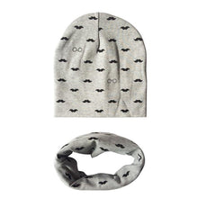 将图片加载到图库查看器,Modern Children Girls Cartoon Sheep Printing Cotton Hat and Scarf Animal Pattern Kids Caps Baby Beanie