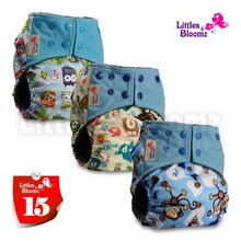 将图片加载到图库查看器,Modern Luxury Printed Washable Real Cloth Pocket Nappy,3 nappies/diapers Set For Girls and Boys Baby In Elegant Style