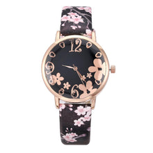 Load image into Gallery viewer, Girl Luxury Watch Women New Fashion Embossed Flowers Small Fresh Printed Belt Dial Watch Female Student Quartz Watch For Women and Girls