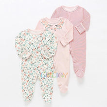 将图片加载到图库查看器,3pcs Set Baby Romper Newborn Sleep suit Flower Baby Rompers Infant Baby Clothes Long Sleeve Newborn Jumpsuits Pajamas for Kids