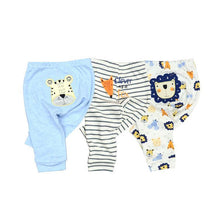 Load image into Gallery viewer, 3/4PCS/SET Newborn Pants Cartoon Design Four Seasons Baby 100%Cotton Soft Girl Pants Baby Boy trousers Pants 0-24M For Kids