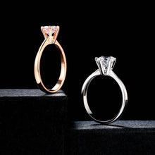 将图片加载到图库查看器,Double Fair 6 Claw 1 Carat Cubic Zirconia Wedding Engagement Rings for Women Solitaire Women's Marriage Ring Jewelry DFR014