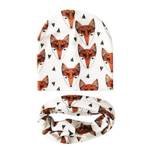 将图片加载到图库查看器,Modern Children Girls Cartoon Sheep Printing Cotton Hat and Scarf Animal Pattern Kids Caps Baby Beanie