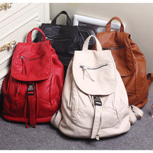 Load image into Gallery viewer, Luxury Famous Brand Designer Washed Leather Women Backpack Female Casual Shoulders Bag Teenager School Bag Fashion Women's Bags