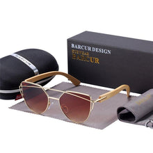 将图片加载到图库查看器,Bamboo High Quality Female Sunglasses Oversized Women Polarized Sunglasses With Natural Bamboo In Elegant and Luxury Cat eye Eyewear Luxury Style