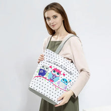 将图片加载到图库查看器,Floral And Owl Printed Women's Casual Tote Female Daily Use Female Shopping Bag Ladies Single Shoulder Handbag Simple Beach Bag
