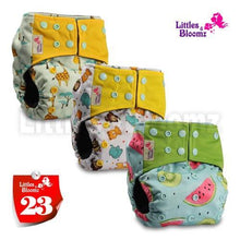 将图片加载到图库查看器,Modern Luxury Printed Washable Real Cloth Pocket Nappy,3 nappies/diapers Set For Girls and Boys Baby In Elegant Style